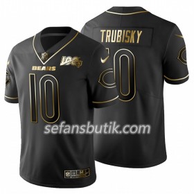 Chicago Bears Tröjor Mitchell Trubisky 10 Nike Svart Golden Edition 100th - Herr